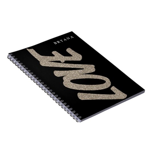 LIEBE Gold Glitzer Sparkle Modernes Notebook Notizblock (Rechte Seite)