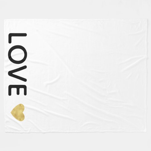 Liebe Gold Heart Fleecedecke (Vorderseite (Horizontal))