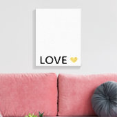 Liebe Gold Heart Leinwanddruck (Insitu (Wohnzimmer))