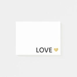 Liebe Gold Heart Post-it Klebezettel