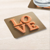 Liebe Gold Orange Untersetzer Set (angewinkelt)