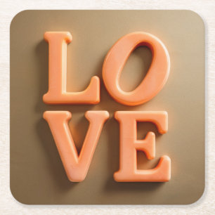 Liebe Gold Orange Untersetzer Set