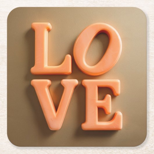 Liebe Gold Orange Untersetzer Set (Vorderseite)