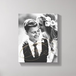 LIEBE Gold Overlay Geschenk Foto Leinwand