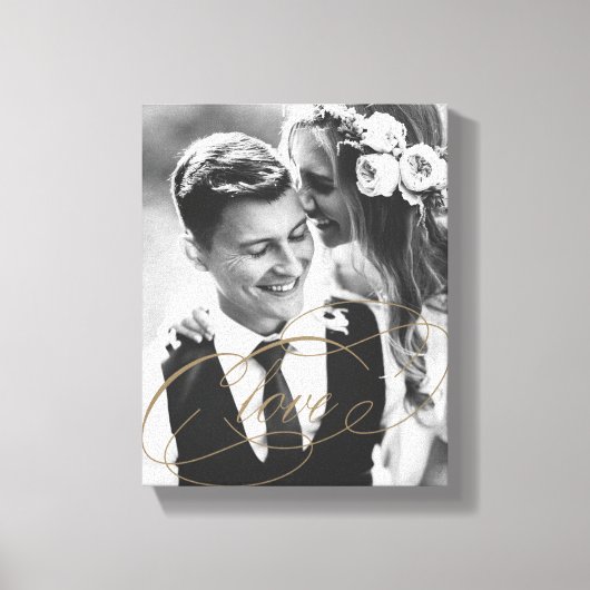 LIEBE Gold Overlay Geschenk Foto Leinwand (Vorderseite)
