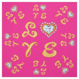 LIEBE Gold Schriftart Buchstaben Liebe rund um Ros Stoff
