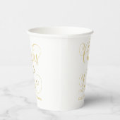 Liebe Gold Script Wedding Monogram Pappbecher (Rechts)