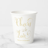 Liebe Gold Script Wedding Monogram Pappbecher (Vorderseite)
