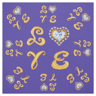 LIEBE Gold Stoff Schriftart Buchstaben Liebe rund 