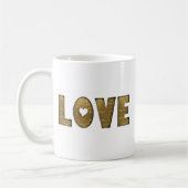 Liebe Gold Text Word Elegante Goldene Dekoration Kaffeetasse (Links)