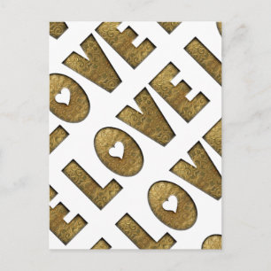 Liebe Gold Text Word Elegante Goldene Dekoration Postkarte