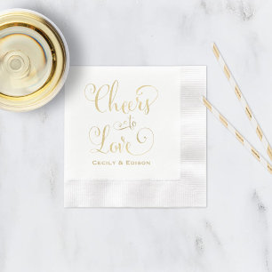 Liebe Gold Wedding Monogram Serviette