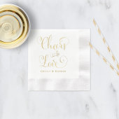 Liebe Gold Wedding Monogram Serviette