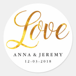 Liebe Gold Wedding Sticker