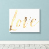 Liebe Gold White Inspiration Zitate Leinwanddruck (Insitu (Holzboden))