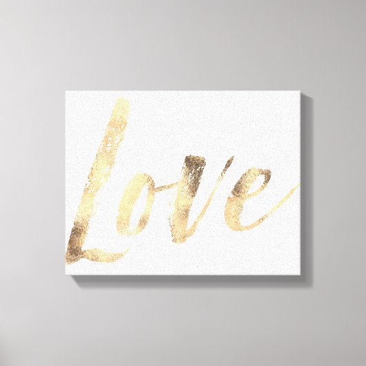 Liebe Gold White Inspiration Zitate Leinwanddruck (Vorderseite)