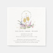 Liebe Gold Wine Floral Wedding Fun Fakten Serviette (Vorderseite)
