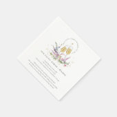 Liebe Gold Wine Floral Wedding Fun Fakten Serviette (Ecke)