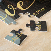 Liebe, goldchic kalligraphie Land Hochzeit Foto Puzzle (Seite)