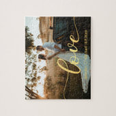 Liebe, goldchic kalligraphie Land Hochzeit Foto Puzzle (Vertikal)