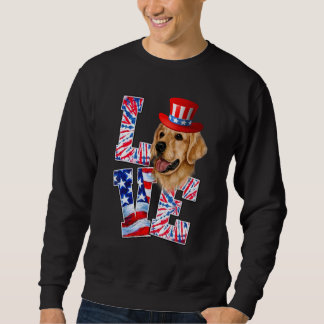 Liebe Golden Retriever 4. Juli Patriotischer Hund  Sweatshirt