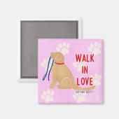 Liebe Golden Retriever Dog Pink Magnet (Vorderseite/Rückseite)