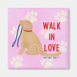 Liebe Golden Retriever Dog Pink Magnet