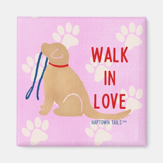 Liebe Golden Retriever Dog Pink Magnet (Vorne)