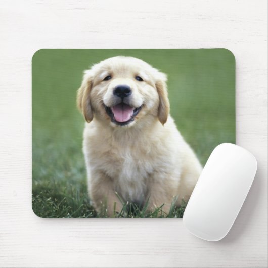 Liebe Golden Retriever Welpe Hund Grüngras Mousepad (Mit Mouse)