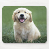 Liebe Golden Retriever Welpe Hund Grüngras Mousepad (Vorne)