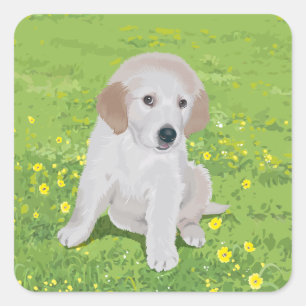 Liebe Golden Retriever Welpen Hund Aufkleber