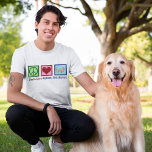 Liebe Golden Retrievers T-Shirt<br><div class="desc">Schöne Peace Liebe Golden Retrievers T - Shirt für einen Hundebesitzer,  der ihren niedlichen Welpen Lieben. Ein hübsches Friedenszeichen,  ein Herz und eine bezaubernde goldene Retriever,  meine Lieblingsrasse.</div>