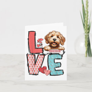 Liebe Goldendoodle Hund Happy Valentinstag Karte
