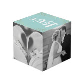 Liebe - Goldene Confetti - Hochzeiten Fotos Würfel (Rückseite Schrägansicht)