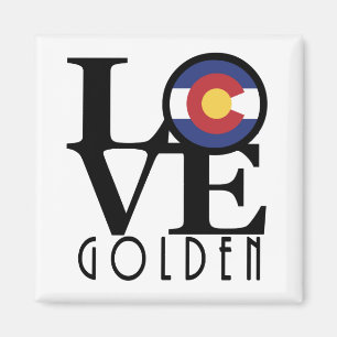 LIEBE goldenes Colorado Magnet