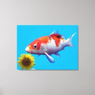 Liebe Goldfish Stretched Canvas Print Leinwanddruck