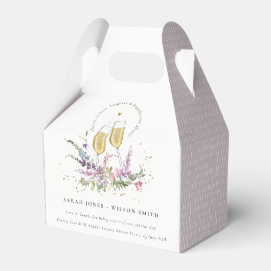 Liebe Goldweingläser Blumenzehen Geschenkschachtel (Vorderseite)