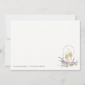 Liebe Goldweingläser Blumenzehen Mitteilungskarte (Vorderseite)