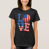Liebe Golf Ball American Flag USA Unabhängigkeitst T-Shirt (Vorderseite)