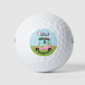 Liebe Golf Custom Golf Cart Clubs Monogram Name Golfball (Vorderseite)
