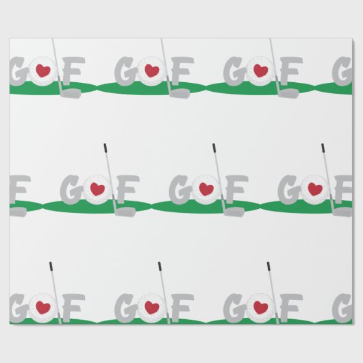 Liebe Golf Geschenkpapier (Flach)