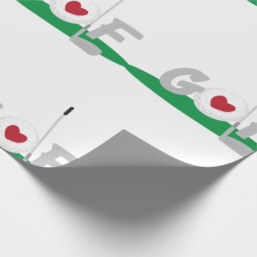 Liebe Golf Geschenkpapier (Ecke)