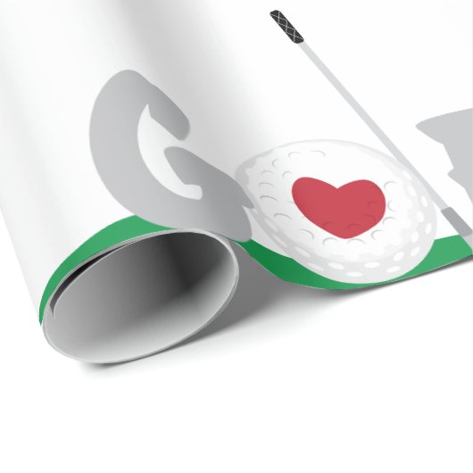 Liebe Golf Geschenkpapier (Rolleneckpunkt)