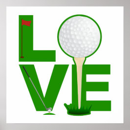 LIEBE Golf-Grün-Buchstaben Poster