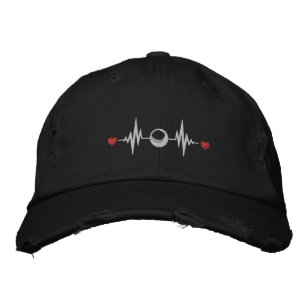Liebe Golf Heartbeat Symbol Bestickte Baseballkappe