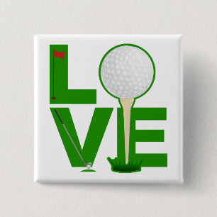 Liebe-Golf-Knopf Button