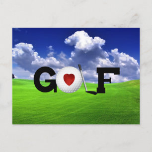 Liebe Golf Postkarte