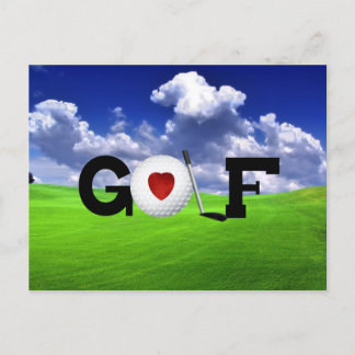 Liebe Golf Postkarte