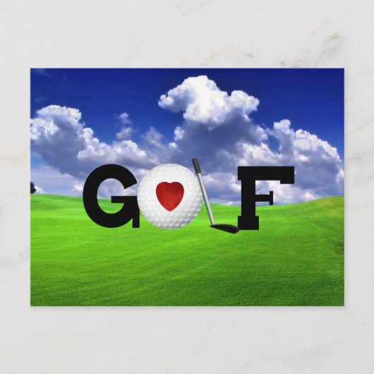 Liebe Golf Postkarte (Vorderseite)