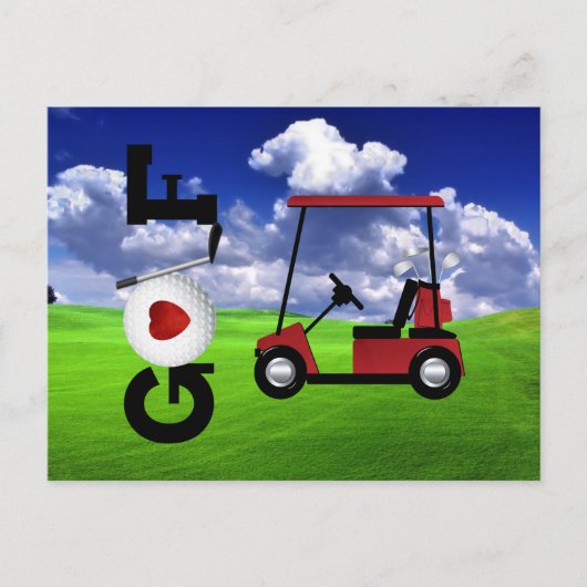 Liebe Golf Postkarte (Vorderseite)